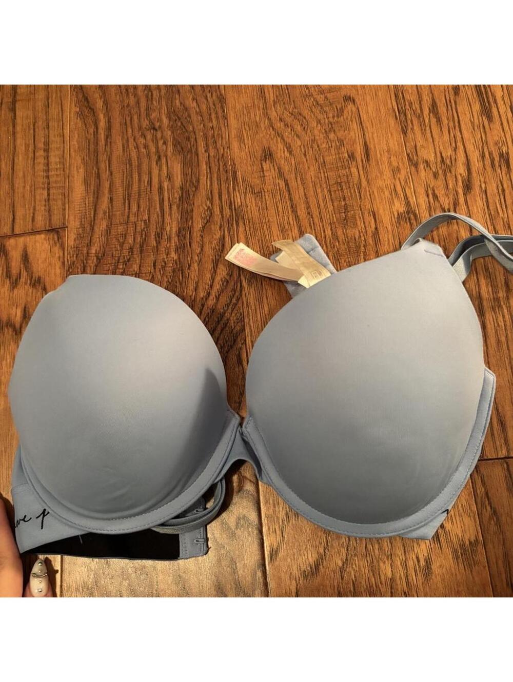 Victoria S Secret Women's Blue and Grey Bra